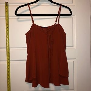 Orange/Red Chiffon Tank Top